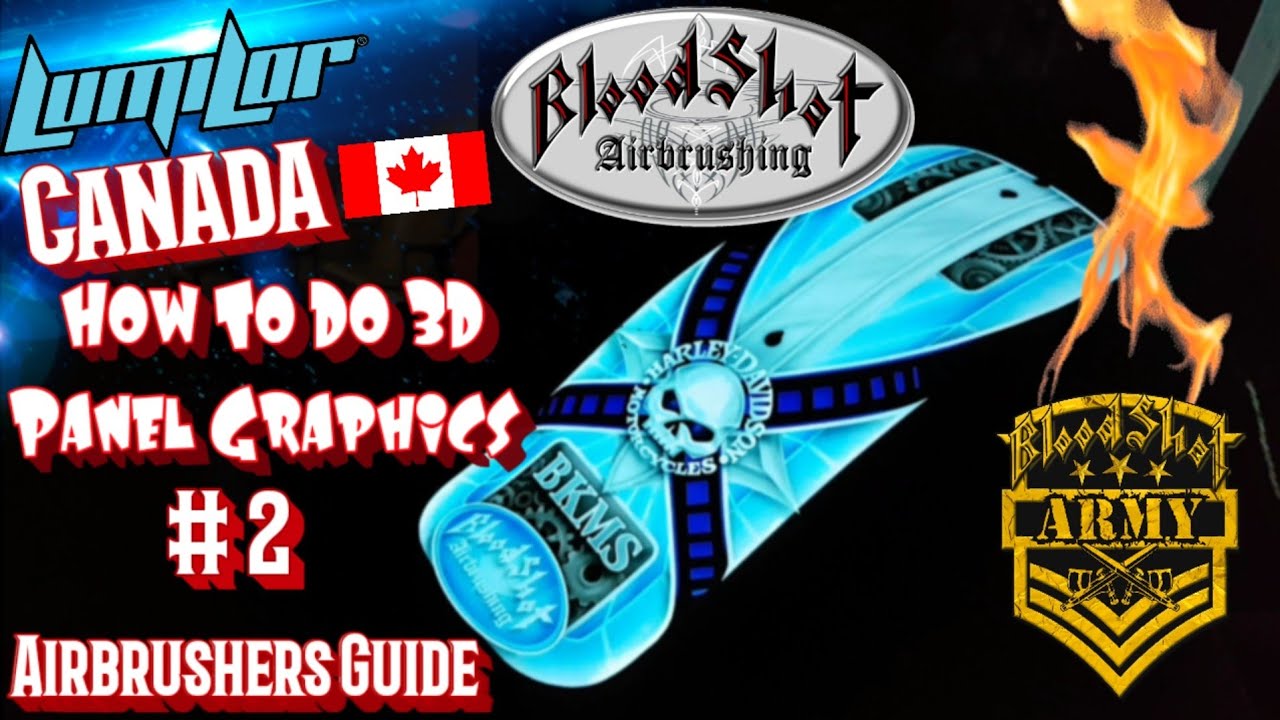 How to Airbrush 3D Panels over Lumilor on a Harley-Davidson Gas Tank & Fender Video 2of2