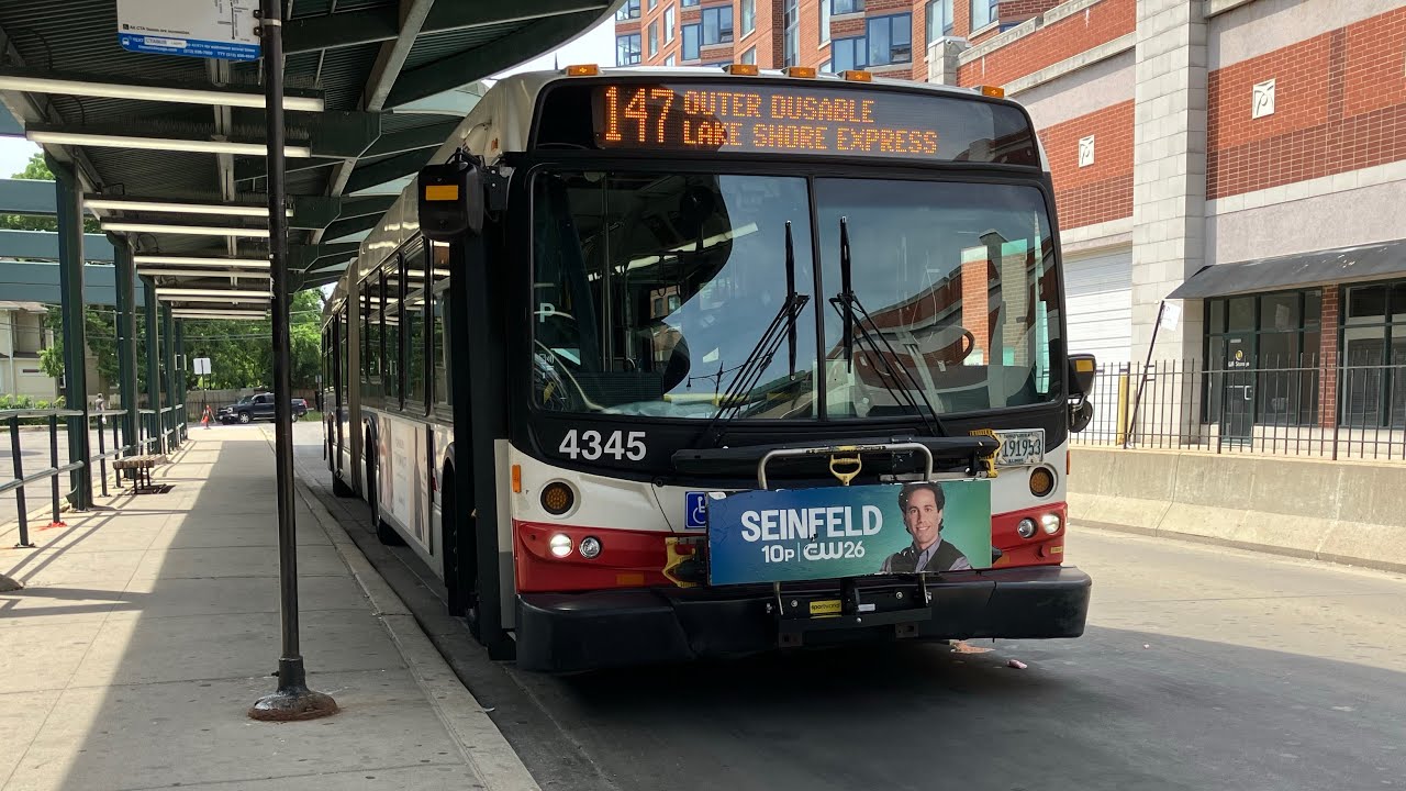 CTA On Board Riding 2013 New Flyer D60LFR Bus 4345 on Route 147 Outer Dusable LSD Express Northbound