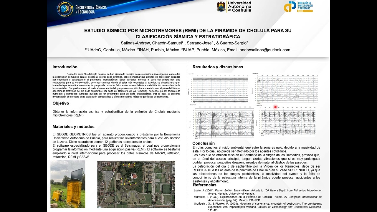 Estudio s&iacute;smico por microtremores REMI en la Pir&aacute;mide de Cholula