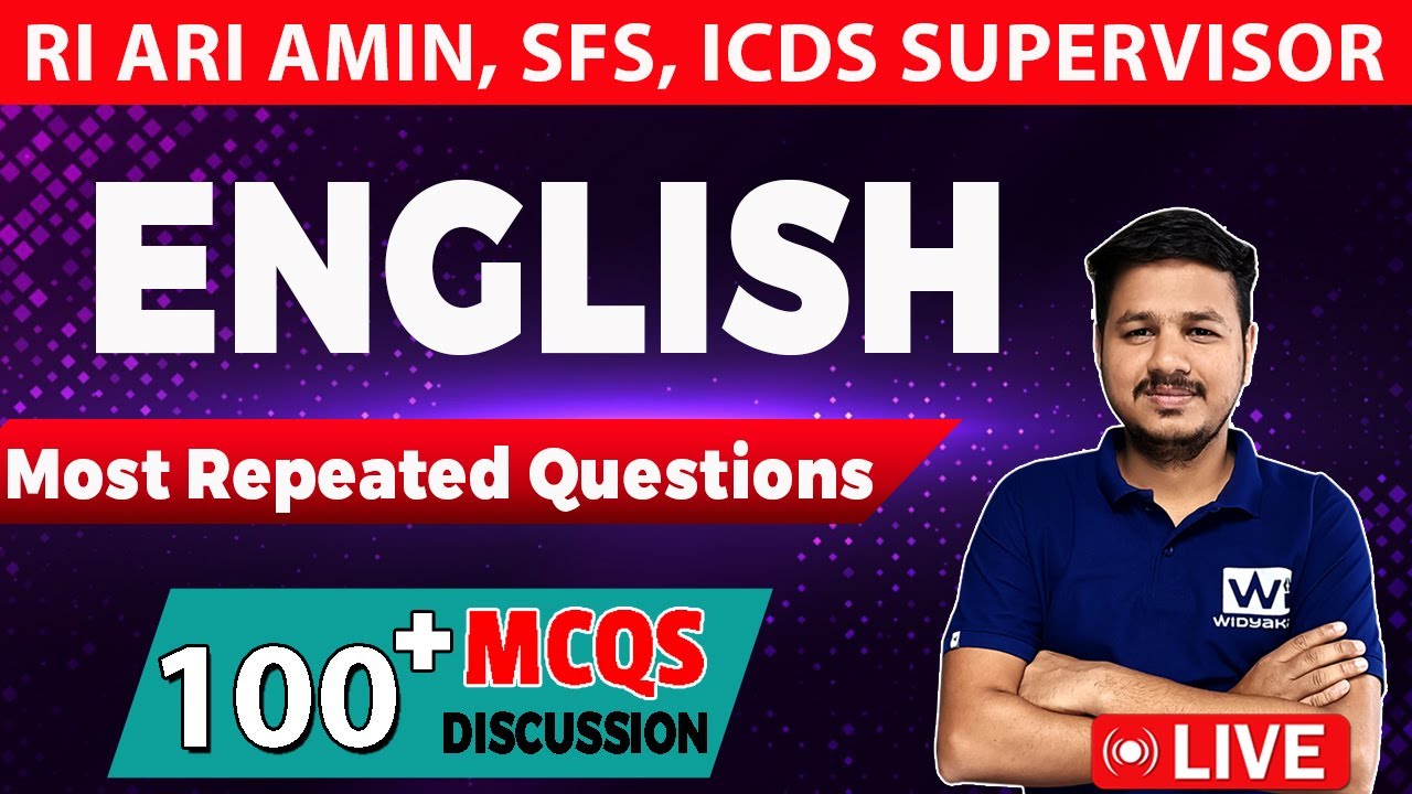 ENGLISH | 100+ MCQs | Most Repeated Questions | RI,ARI,AMIN,ICDS,SFS #riamin #englishgrammar