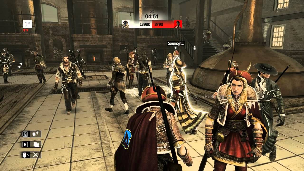 Assassin's Creed 3 Manhunt: EPIC match 12k points (HD)