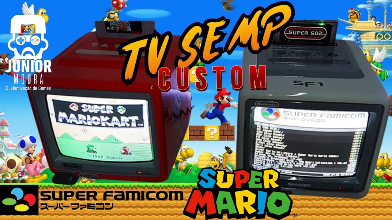 Mini TV Semp 1022 Super Nintendo Super Mario E TV Sharp Super Famicom INCRÍVEL CUSTOMIZAÇÃO!!!