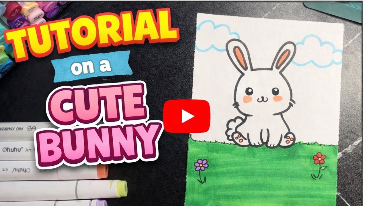HOW TO DRAW A CUTE BUNNY EASY🐰 ￼