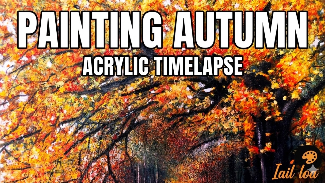 Painting Autumn | Majestic Tree Acrylic Timelapse 🎨🍂