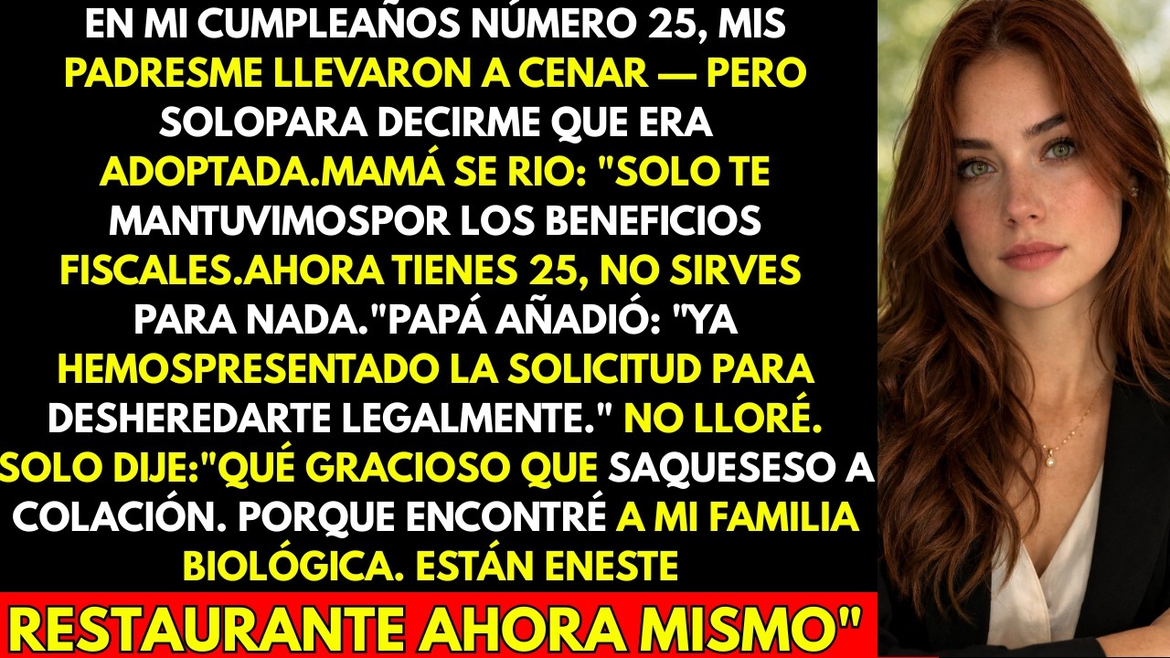 Mis padres me dijeron:Solo te mantuvimos por los beneficios fiscales en la cena de mi 25º cumpleaños