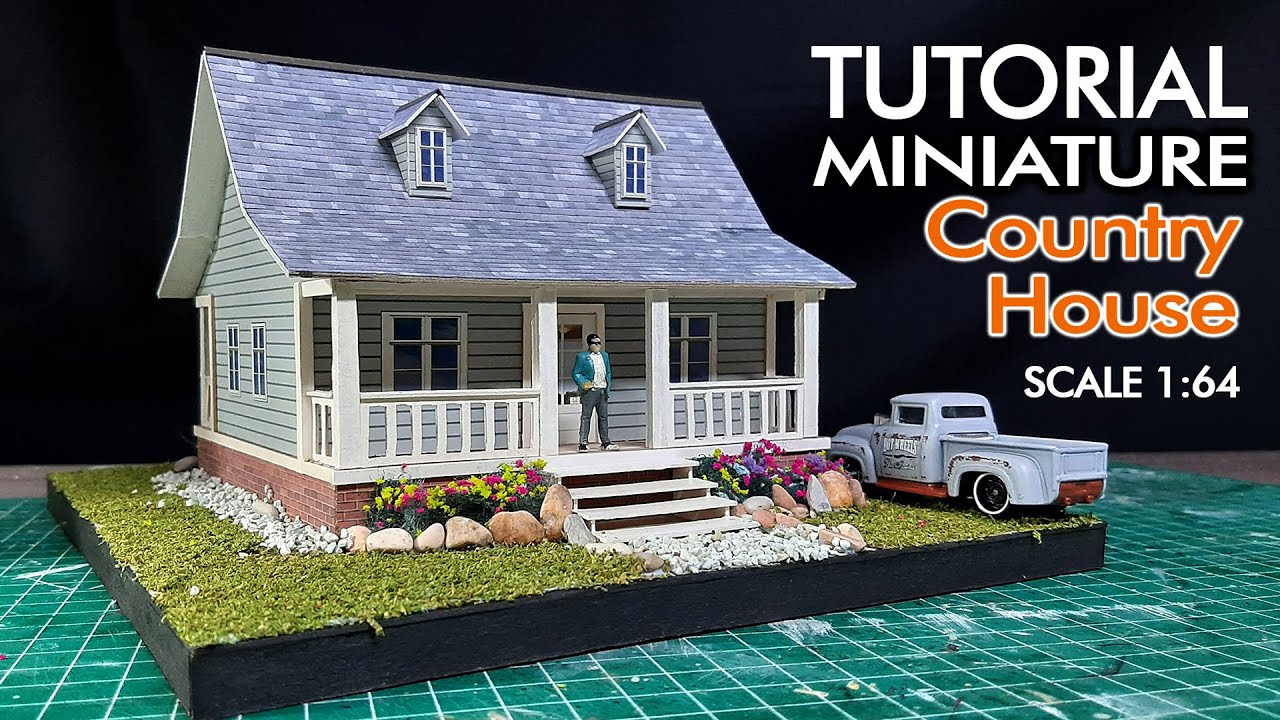 Tutorial miniature country house from cardboard scale 1:64