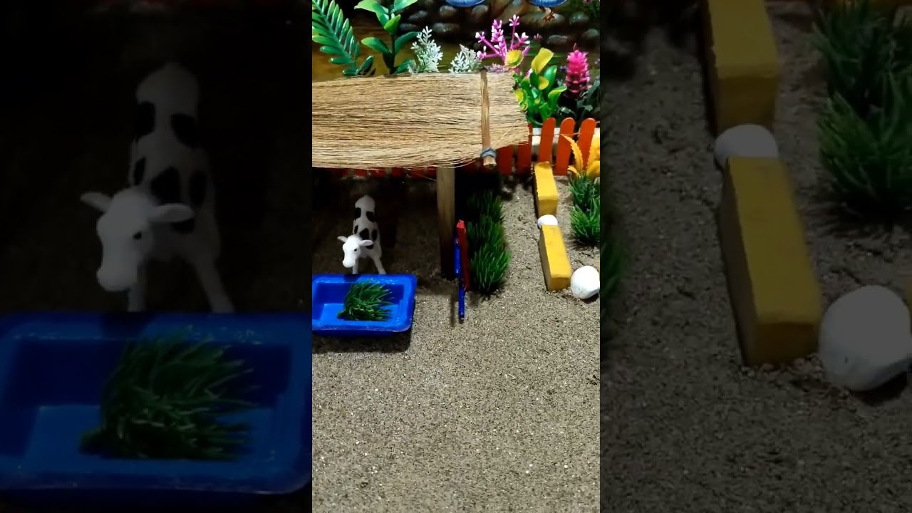 Diy cow 🐄 shed with mini water pump  | animal farm #diy #constru&ccedil;&atilde;o #cow #viral