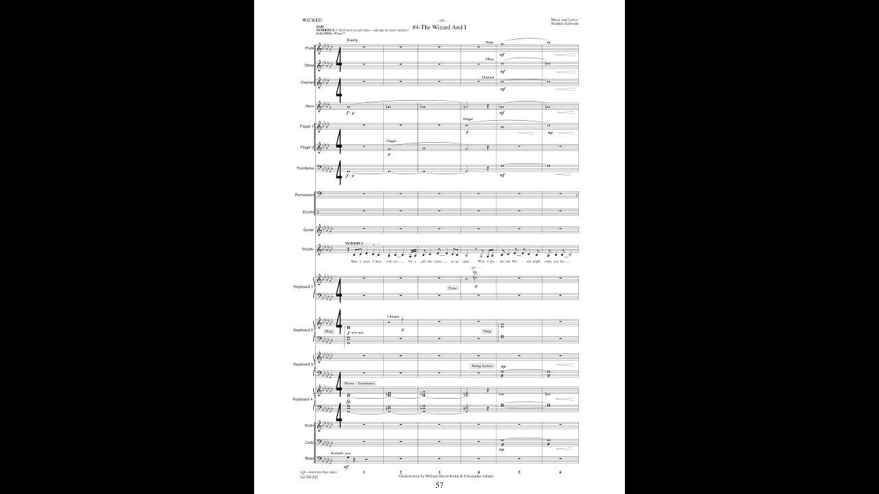 Wicked - The Wizard and I - Full Score