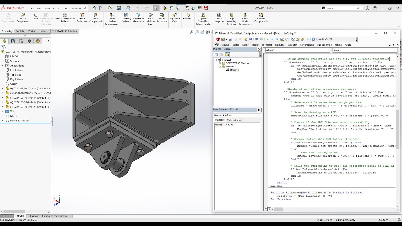 Solidworks Macro One click save PDF, DWG e STEP