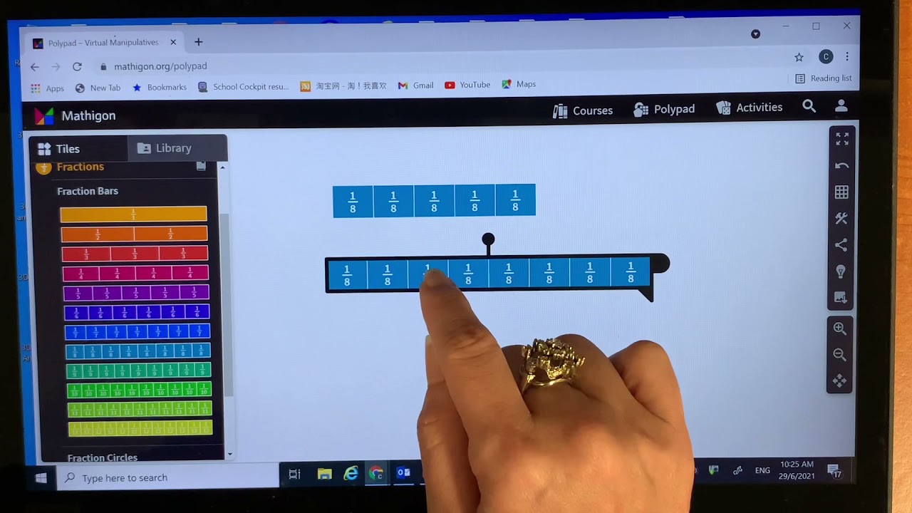 Comparing Fractions using polypad