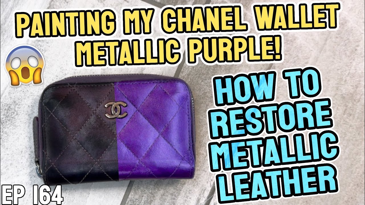 КРАШУ КОШЕЛЕК CHANEL В ФИОЛЕТОВЫЙ МЕТАЛЛИК! КАК ВОССТАНОВИТЬ МЕТАЛЛИЧЕСКИЙ ЭФФЕКТ КОЖИ | 164 HD 720p