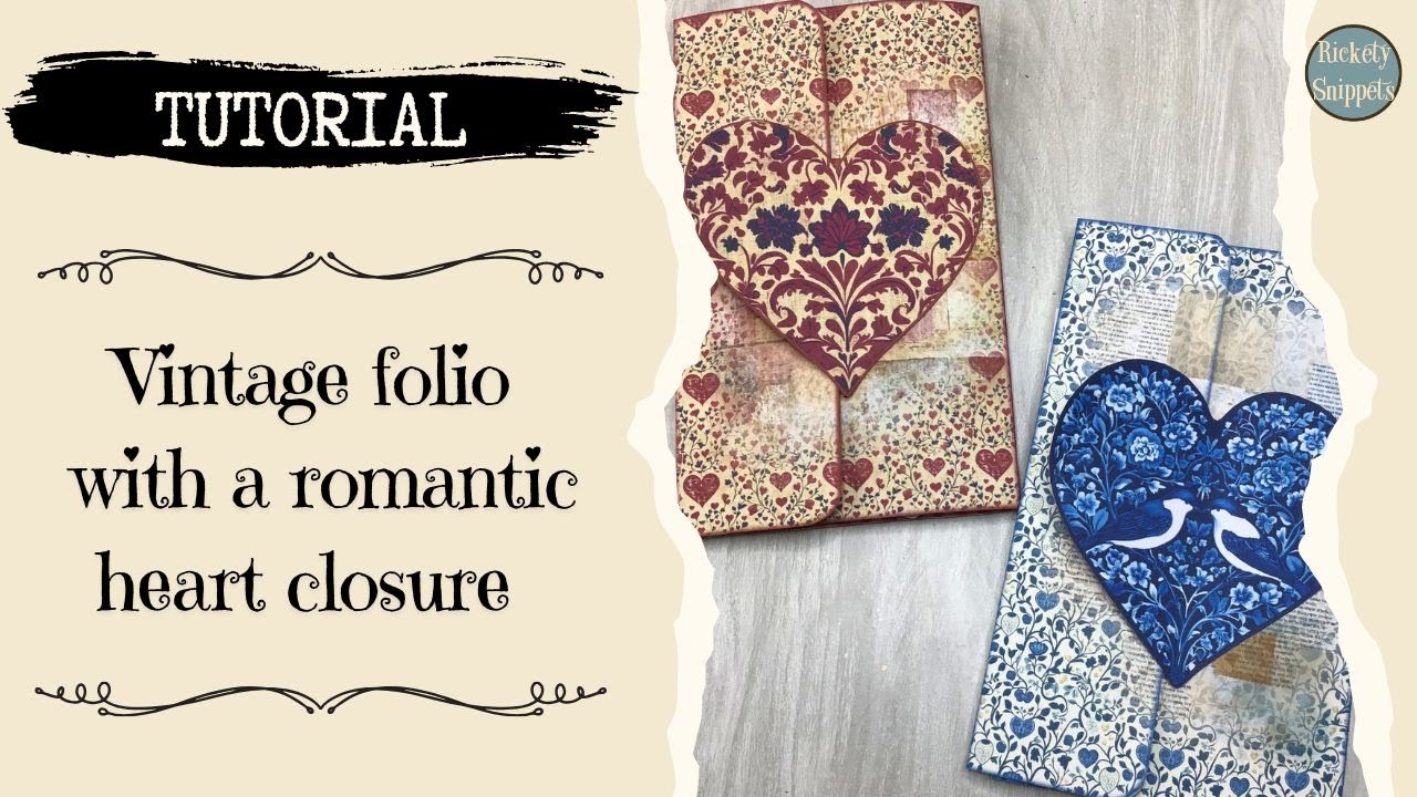 💘 Beautiful vintage Valentines folio | DIY mini album junk journal tutorial 💘