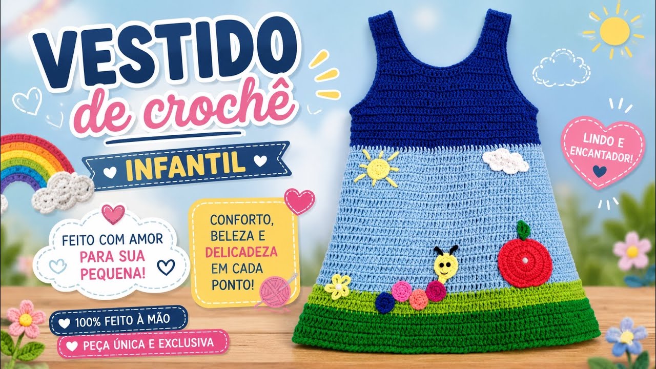 VESTIDO CÉU E JARDIM CROCHÊ