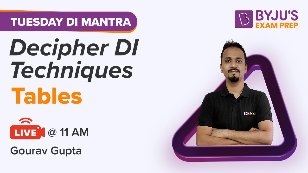 Decipher DI Techniques - Tables | Tuesday DI Mantra | CAT 2021 | BYJU'S Exam Prep #CAT2021 #DI