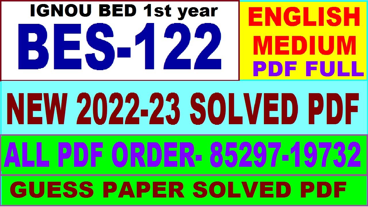 bes 122 ignou solved assignment 2022 / bes 122 solved assignment in English / ignou bed 1st yr 2022