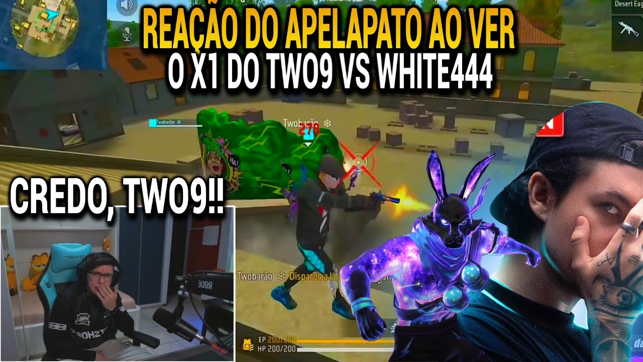 REAÇÃO DO APELAPATO AO VER O X1 DO TWO9 VS WHITE444, 0 X1 MAIS ESPERADO DO FREE FIRE