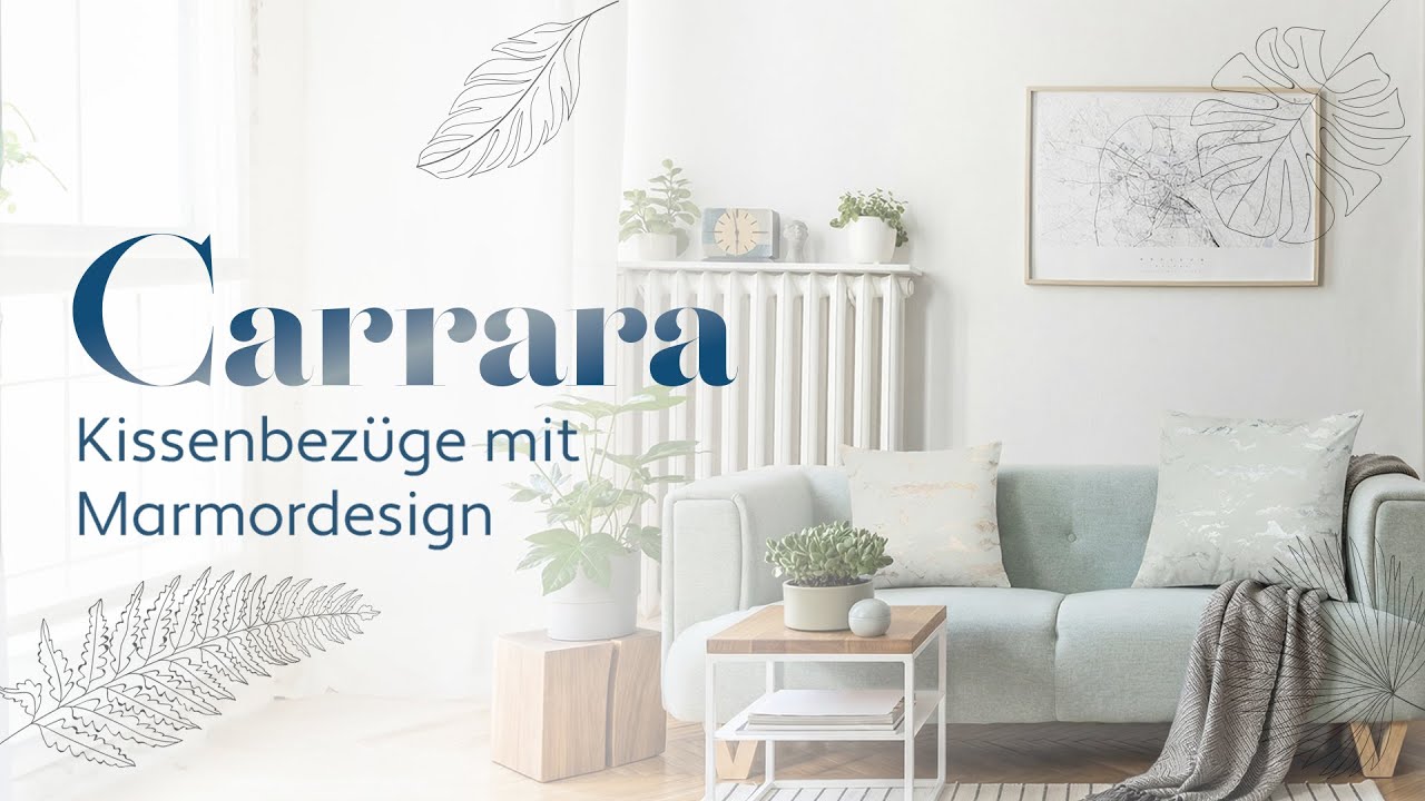 2 Kissenbezüge mit Marmordesign 45x45 cm „Carrara“ 