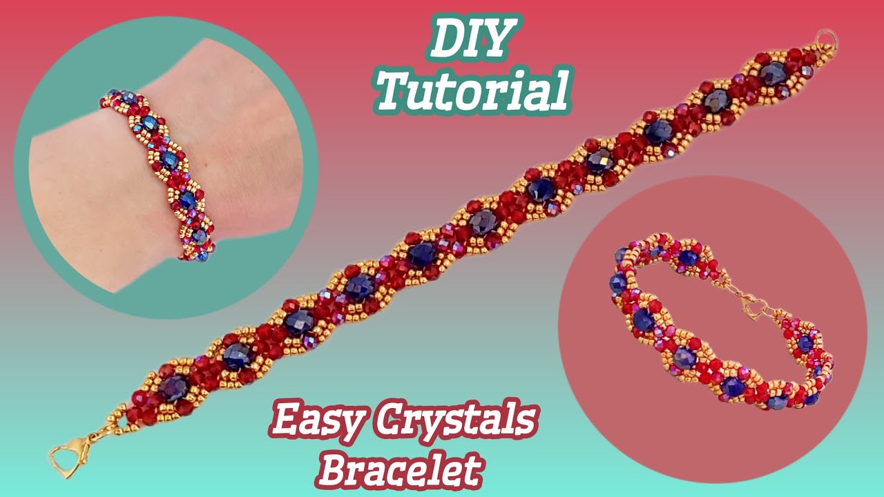 How to make easy crystals bracelet/Simple and elegant jewelry/Beautiful beaded bracelet/DIY Tutorial