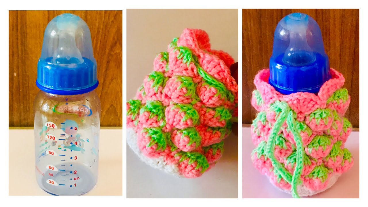 Crochet mini baby bottle/feader cover