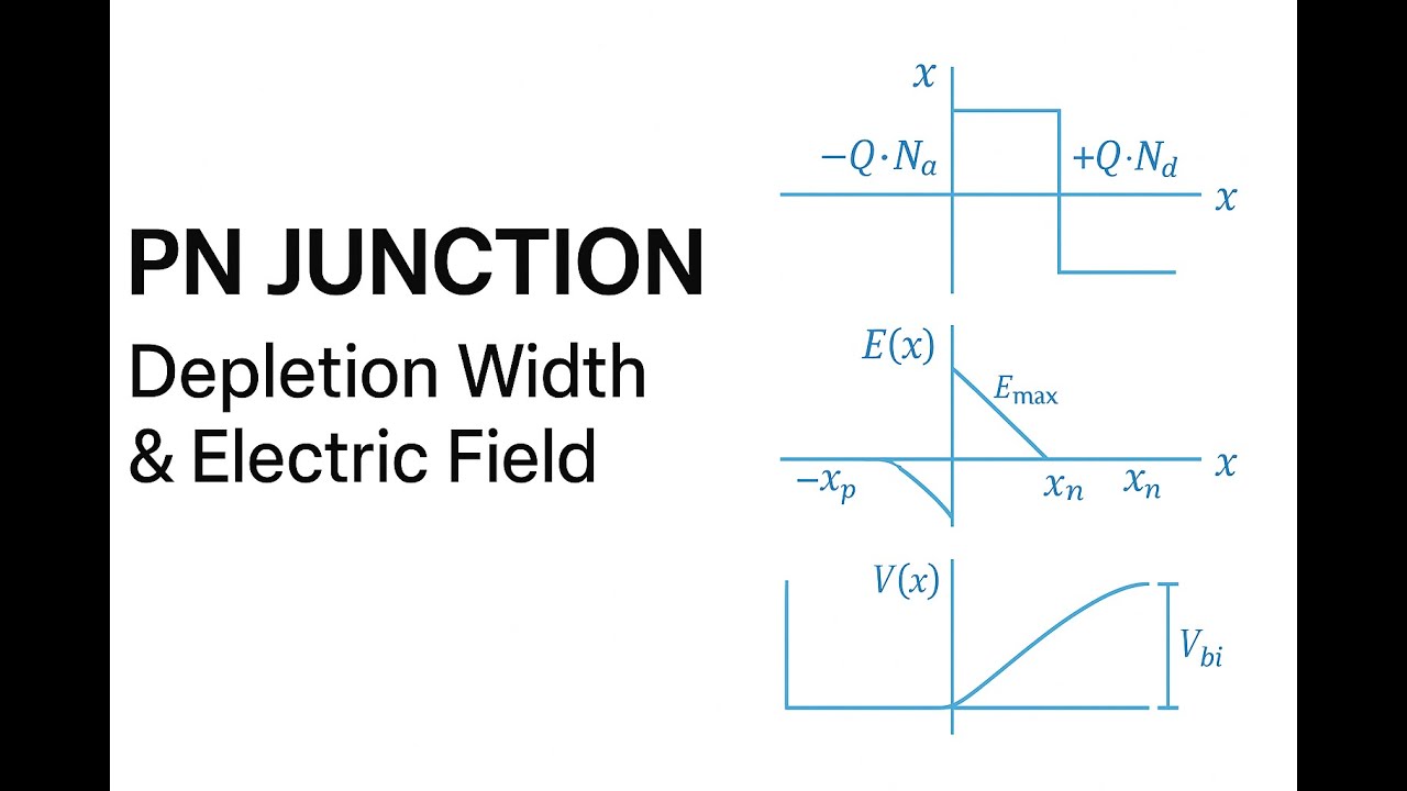 PN Junction Depletion Width & Electric Field | Built-in Potential and Asymmetric Diodes