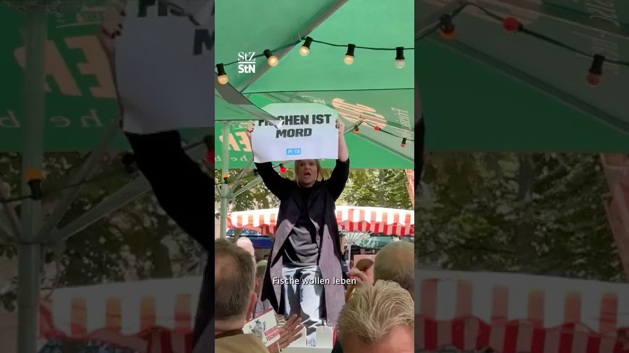 Peta stört Fischmarkt-Eröffnung in Stuttgart