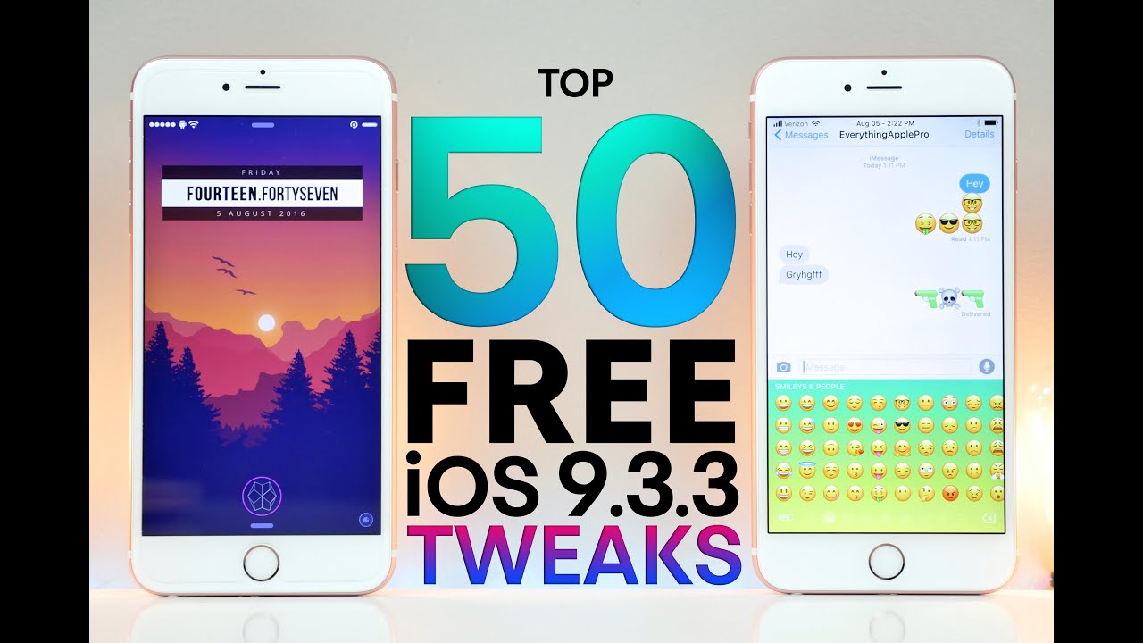 Top 50 FREE iOS 9.3.3 Jailbreak Tweaks!