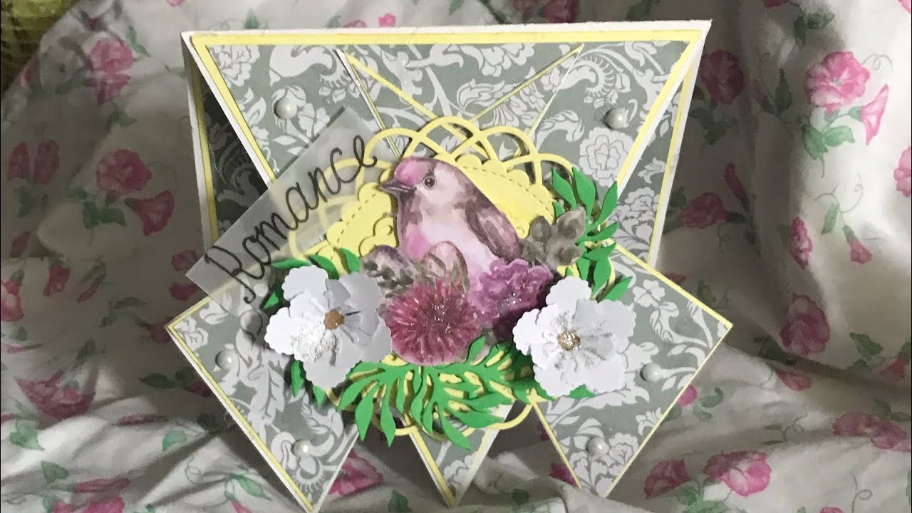 Scrapbooking tutoriel carte (romance)carte  fête des mères avec les dies et matériel action 🌺🦋🌺🌺