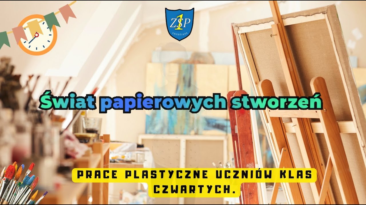 Oto gotowe prace plastyczne – papierowe, przestrzenne stwory wykonane przez uczniów klas piątych.