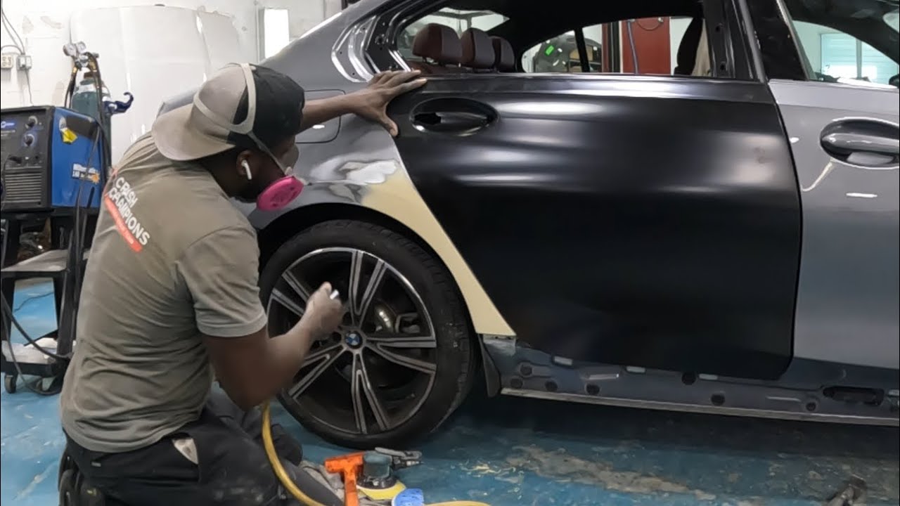 DIY how to repair a BMW 330i DOG LEG aka lower quarter panel 