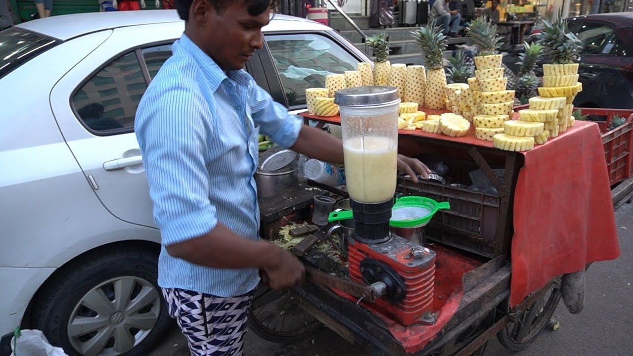 PINEAPPLE JUICE: Jaipur Famous Summer Special Tasty Pineapple Juice | Indian Street Food