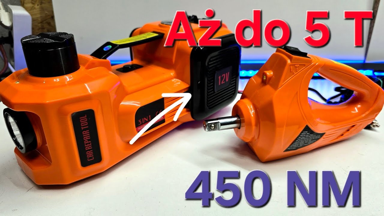 Podnośnik hydrauliczny 5T do samochodu VEVOR z kompresorem i Kluczem udarowym