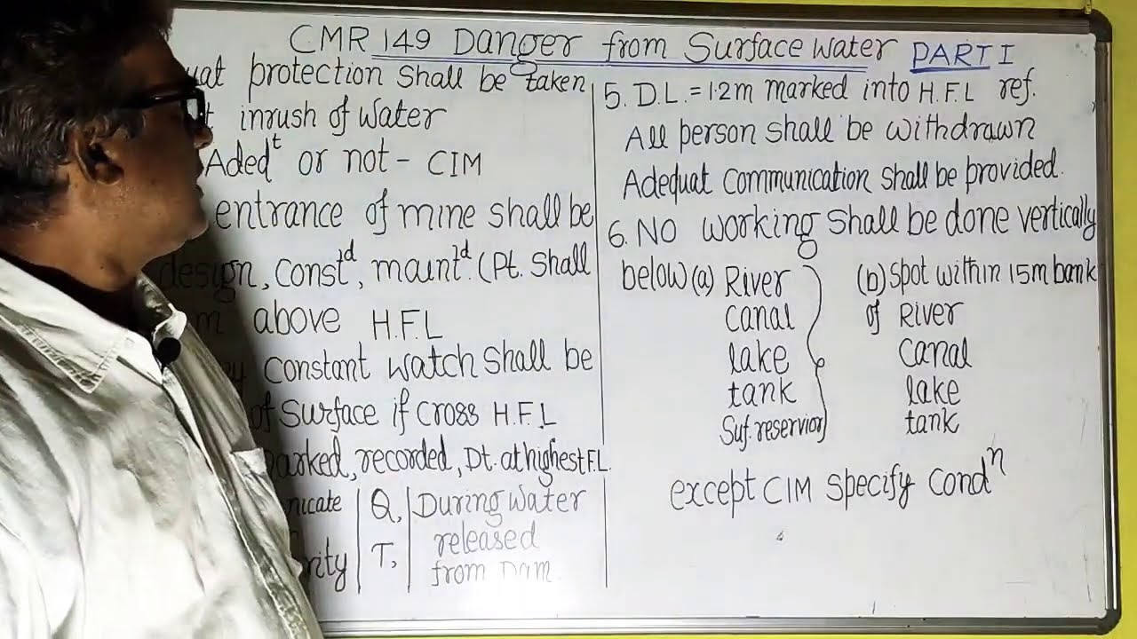 DANGER FROM SURFACE WATER | CMR 149 | COAL MINING | R P PANDEY