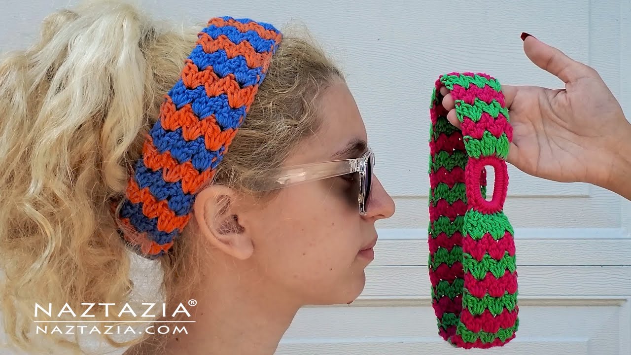 Crochet Headband with Hair Elastic DIY How to Tutorial
