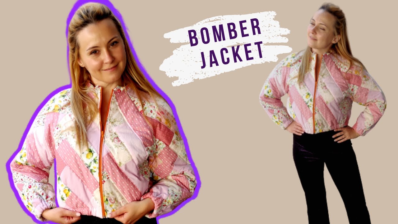 Making a patchwork bomber jacket with 200 rectangles ll Etsy shop
