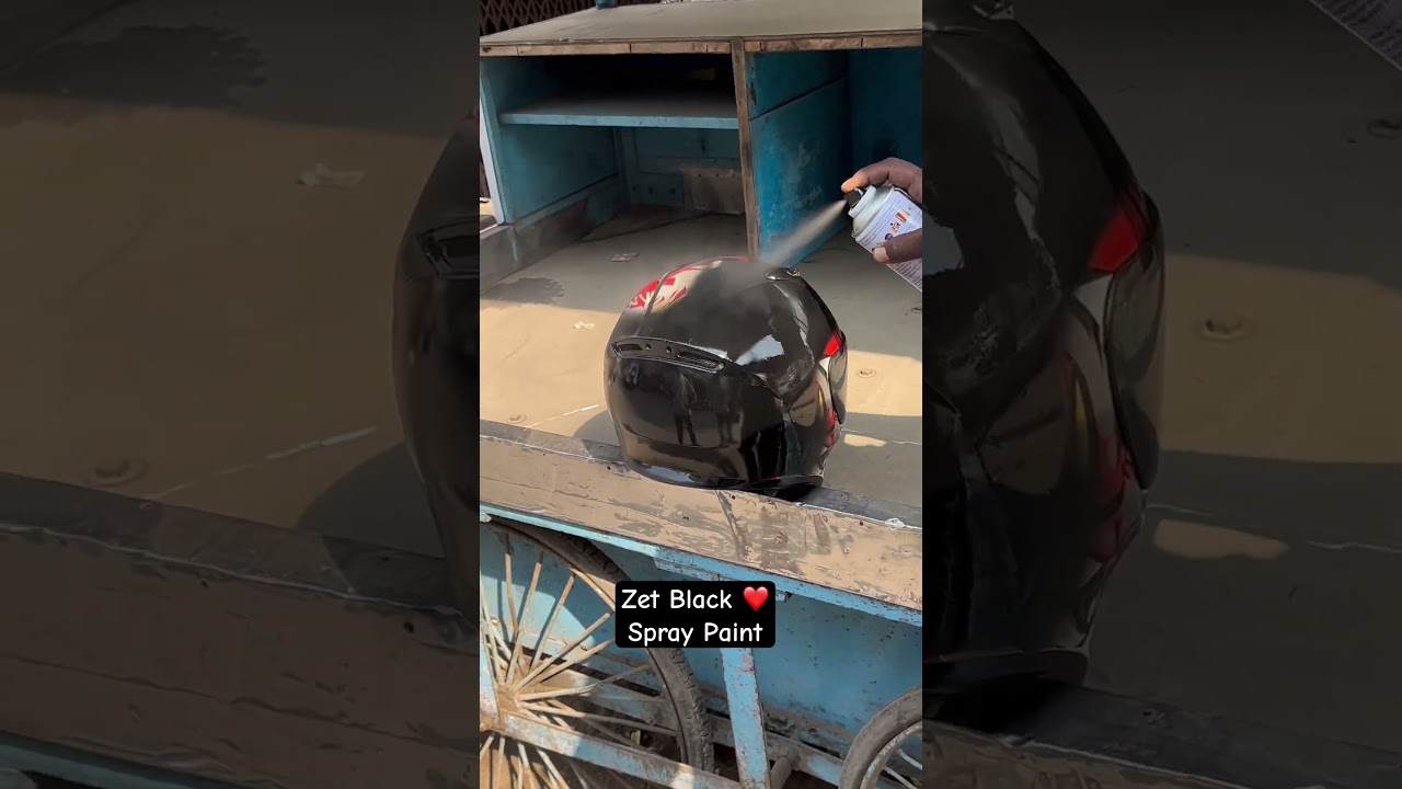 Zet Black Spray paint helmet #wrap #modificationhelmet