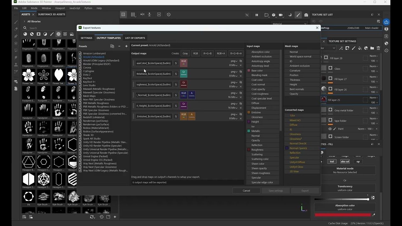 Exporting Opacity and Translucency Maps from Substance Painter