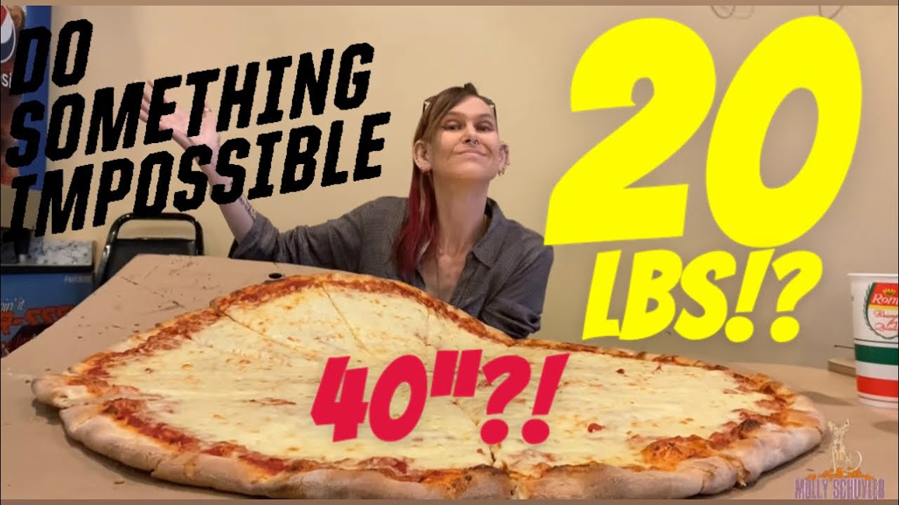 20 lb pizza SOLO!! 40” DIVINOS PIZZA !! Molly Schuyler Eats ~ MOM VS FOOD
