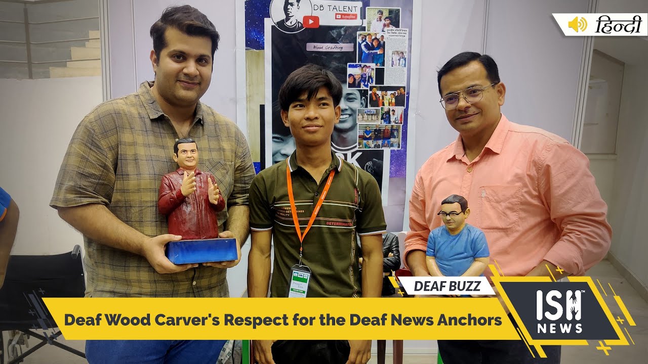 Deaf Wood Carver's Respect for the Deaf News Anchors | ISH News