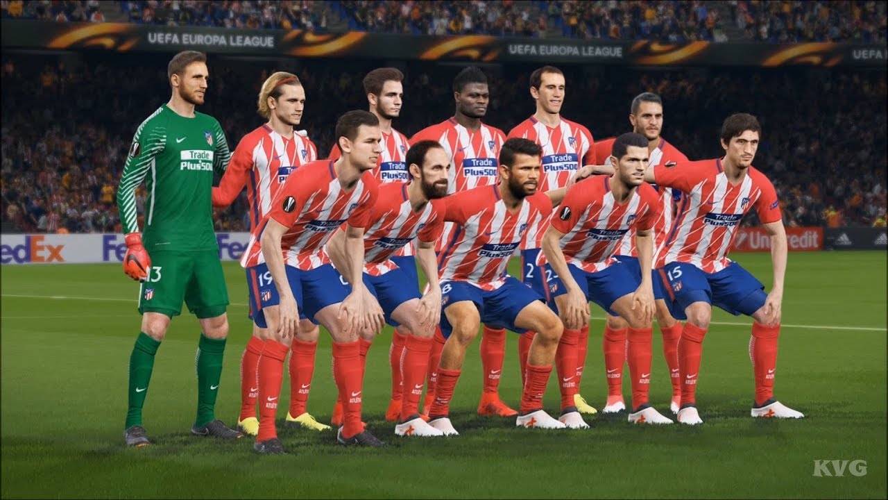 PES 2018 - Atlético Madrid vs Arsenal - UEFA Europa League Gameplay (PS4 HD) [1080p60FPS]