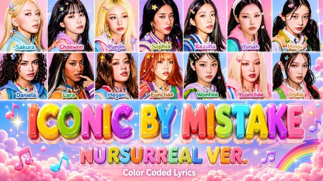 KATSEYE &times; ILLIT &times; LE SSERAFIM - ICONIC BY MISTAKE | Nursurreal Ver (Color Coded Lyrics)