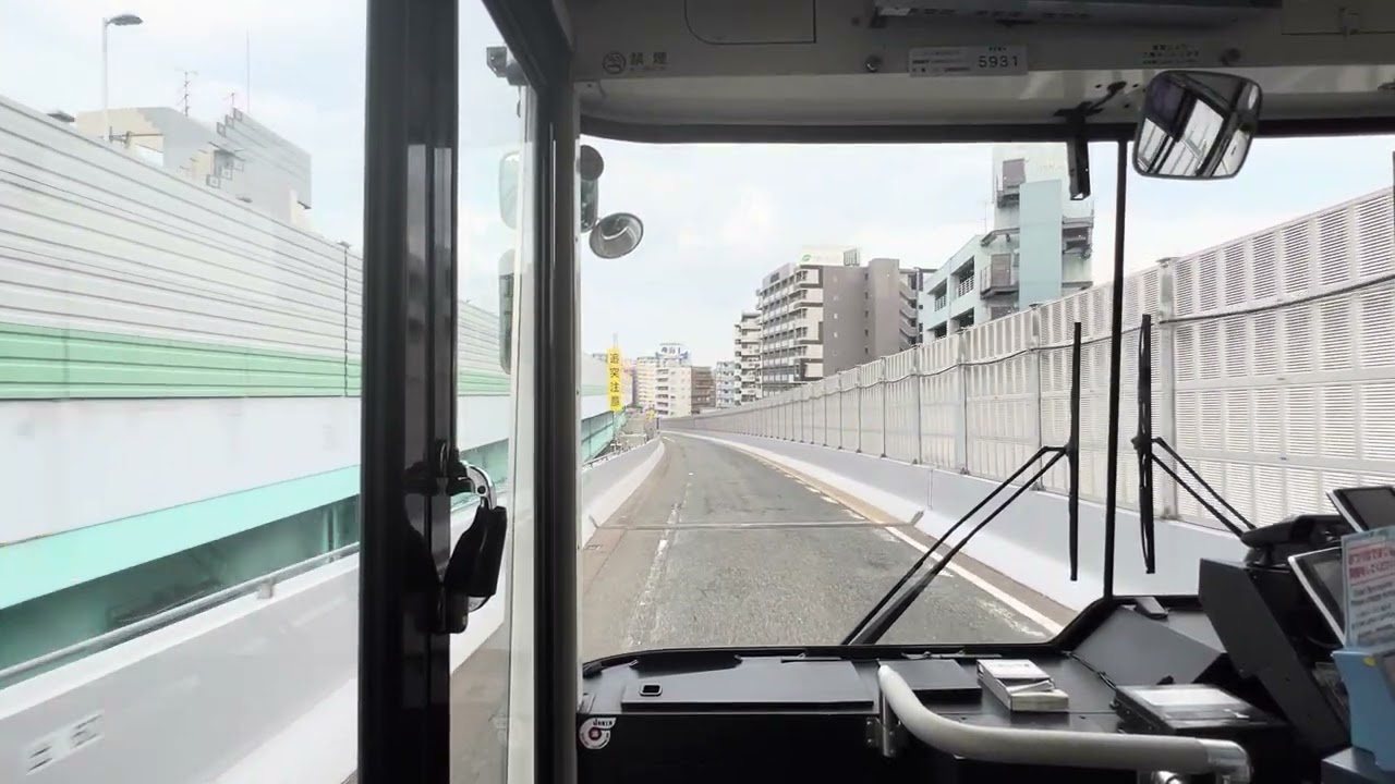 【前面展望】西鉄バス420都市高速　板付→月隈ランプ→千代ランプ→呉服町大島眼科