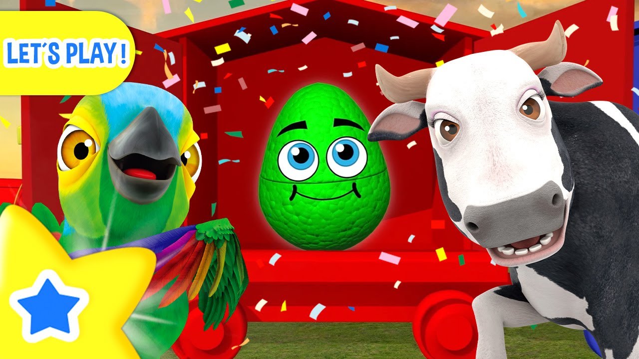 Train of Colourful Surprise Eggs at Zenon's Farm 🪁 Let's Play! 🌈 FOR KIDS