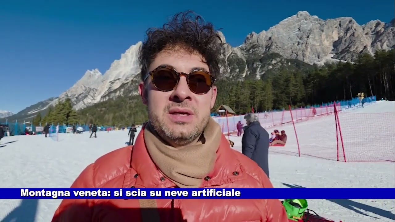 Montagna veneta: si scia su neve artificiale 12.01.2026