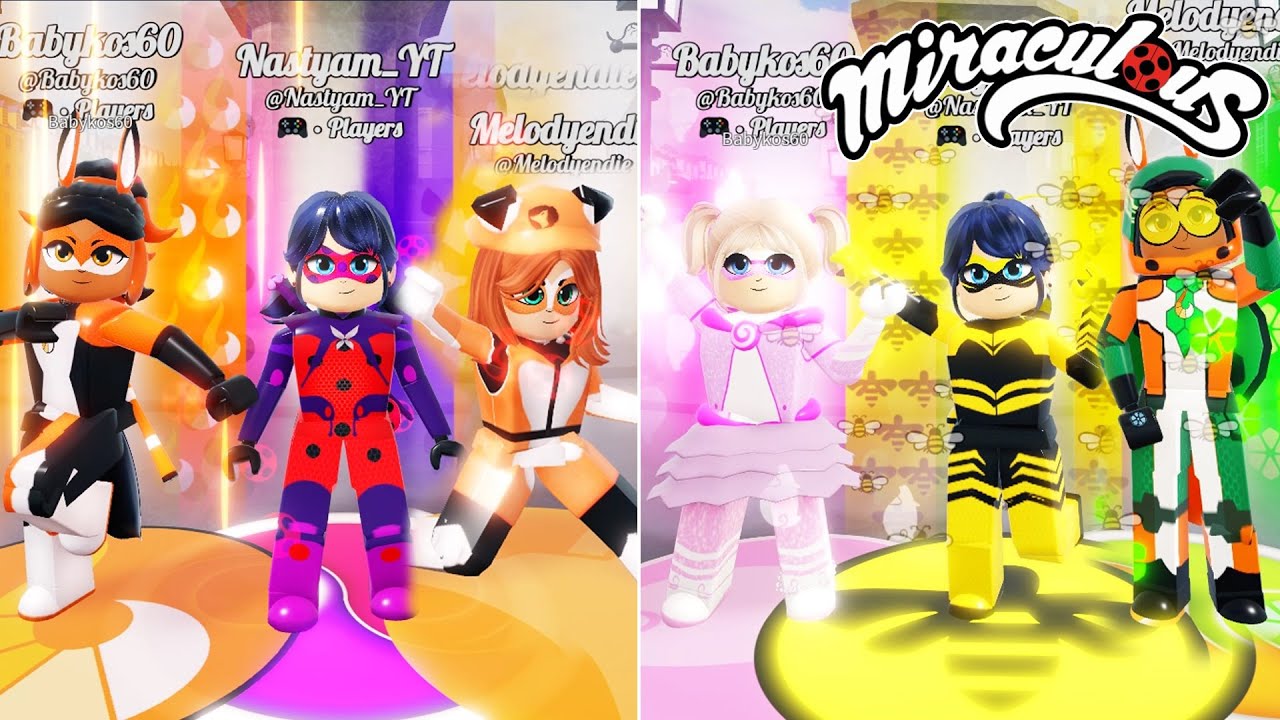ALL MIRACULOUS TRANSFORMATION DO GRUPO NO PARIS THE HIDDEN JEWELS - MIRACULOUS ROBLOX!