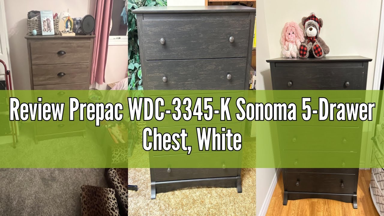 Review Prepac WDC-3345-K Sonoma 5-Drawer Chest, White