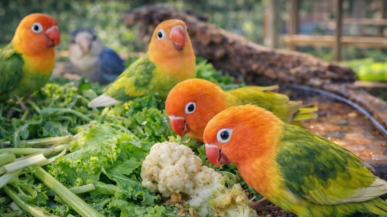 Lovebird Colorful 💚❤️#lovebirds #sunconure #parrotlover #birds #cutelovebird