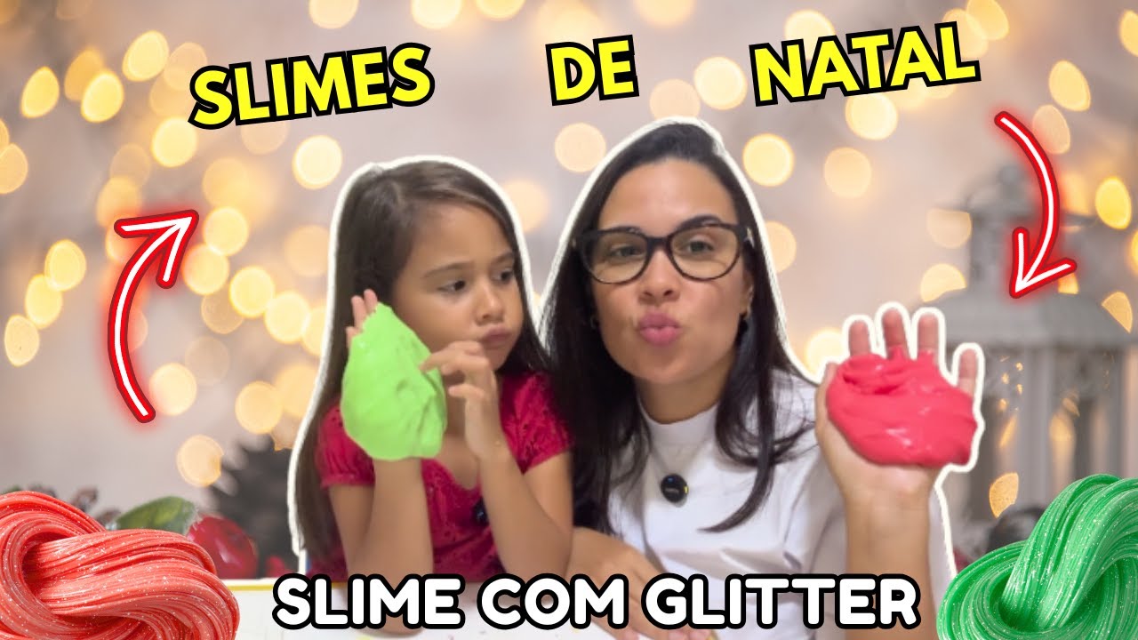 🎄✨ SLIME DE NATAL! Verde e Vermelho com Glitter ✨ Sosô Kids | Slime Natalino