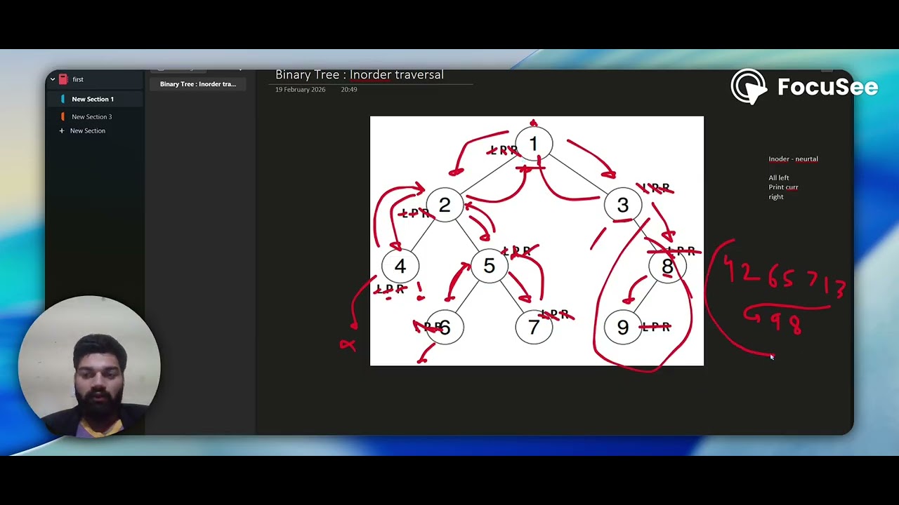 BinaryTree1 : Inorder Traversal recursion + iterative method