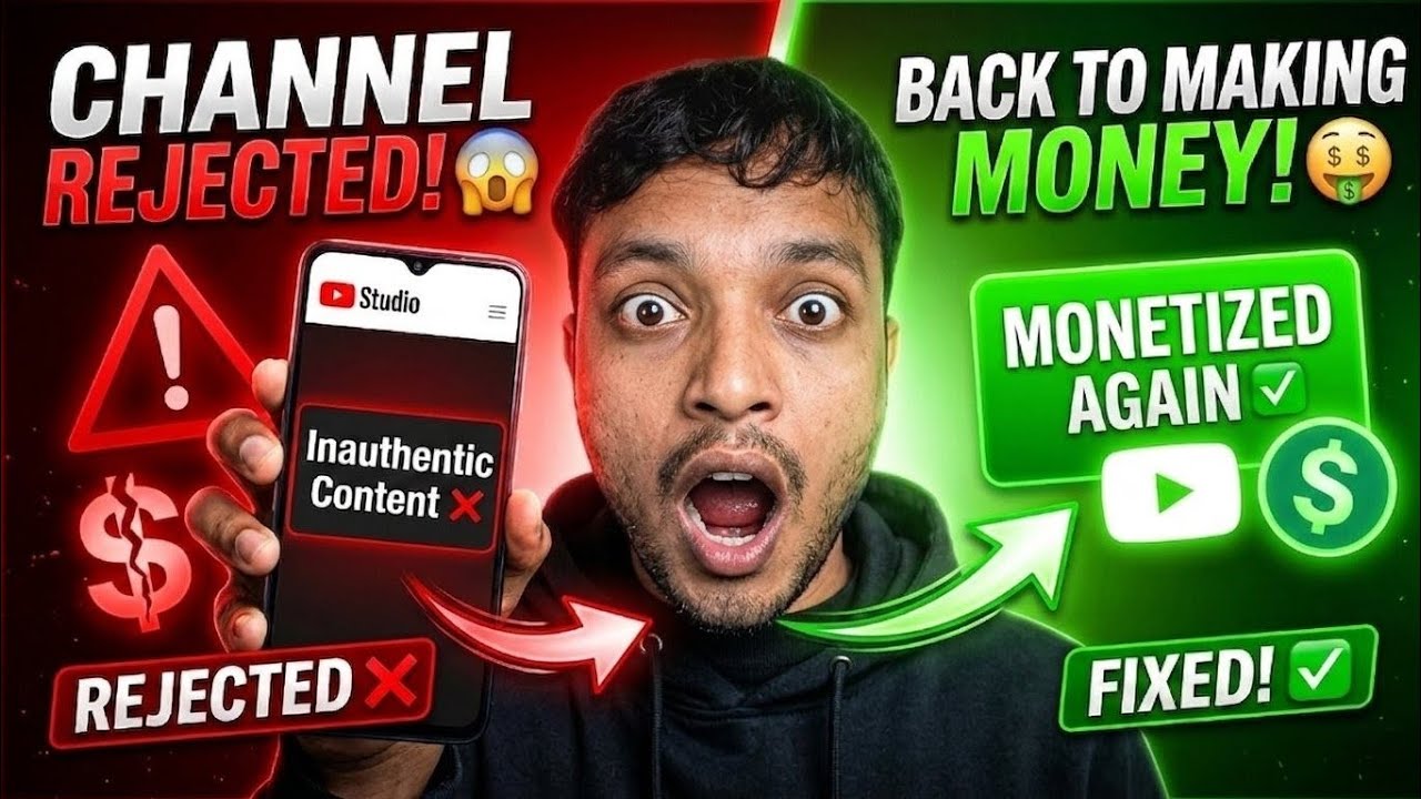 YouTube Monetization Rejected for Inauthentic Content? Fix It in 2026 | Akash YouTuber 