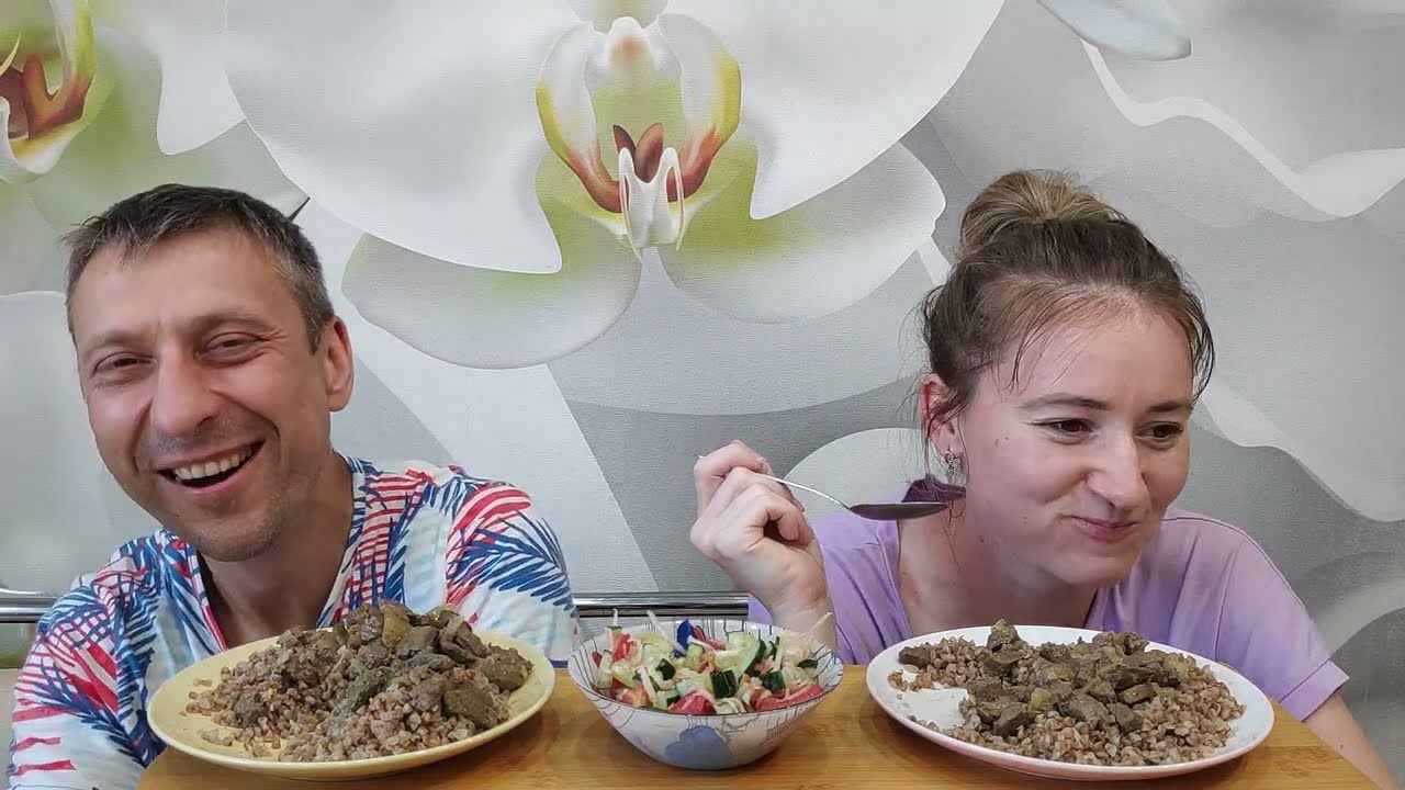 МУКБАНГ ГРЕЧКА С ПЕЧЕНЬЮ  на ужин |  #mukbang #asmrrussia